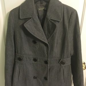 KENNETH COLE Reaction Gray Wool Pea Coat